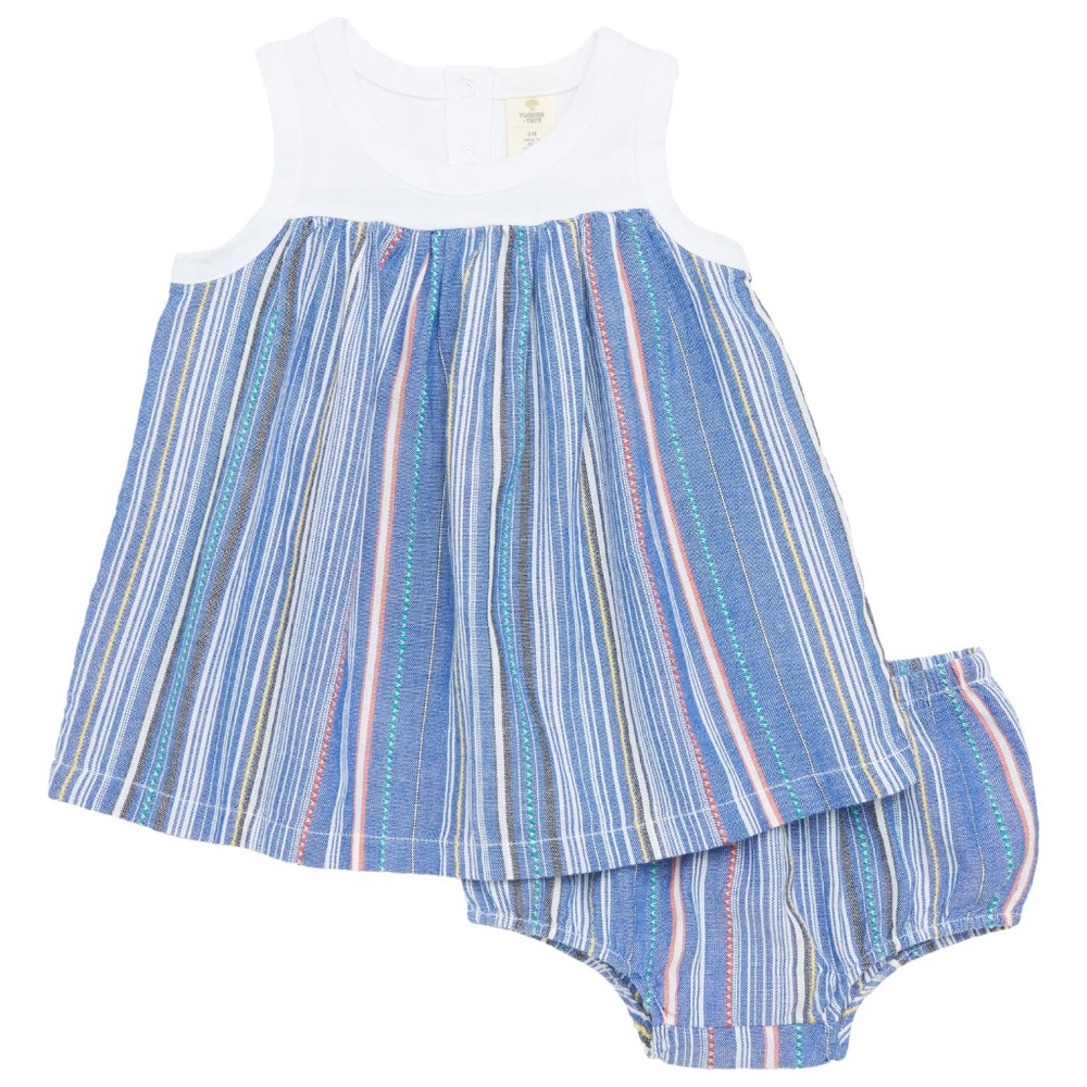 NWT STRIPE SLEEVELESS DRESS WITH BLOOMERS